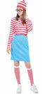 Adult Ladies Red and White Stripe Costume set